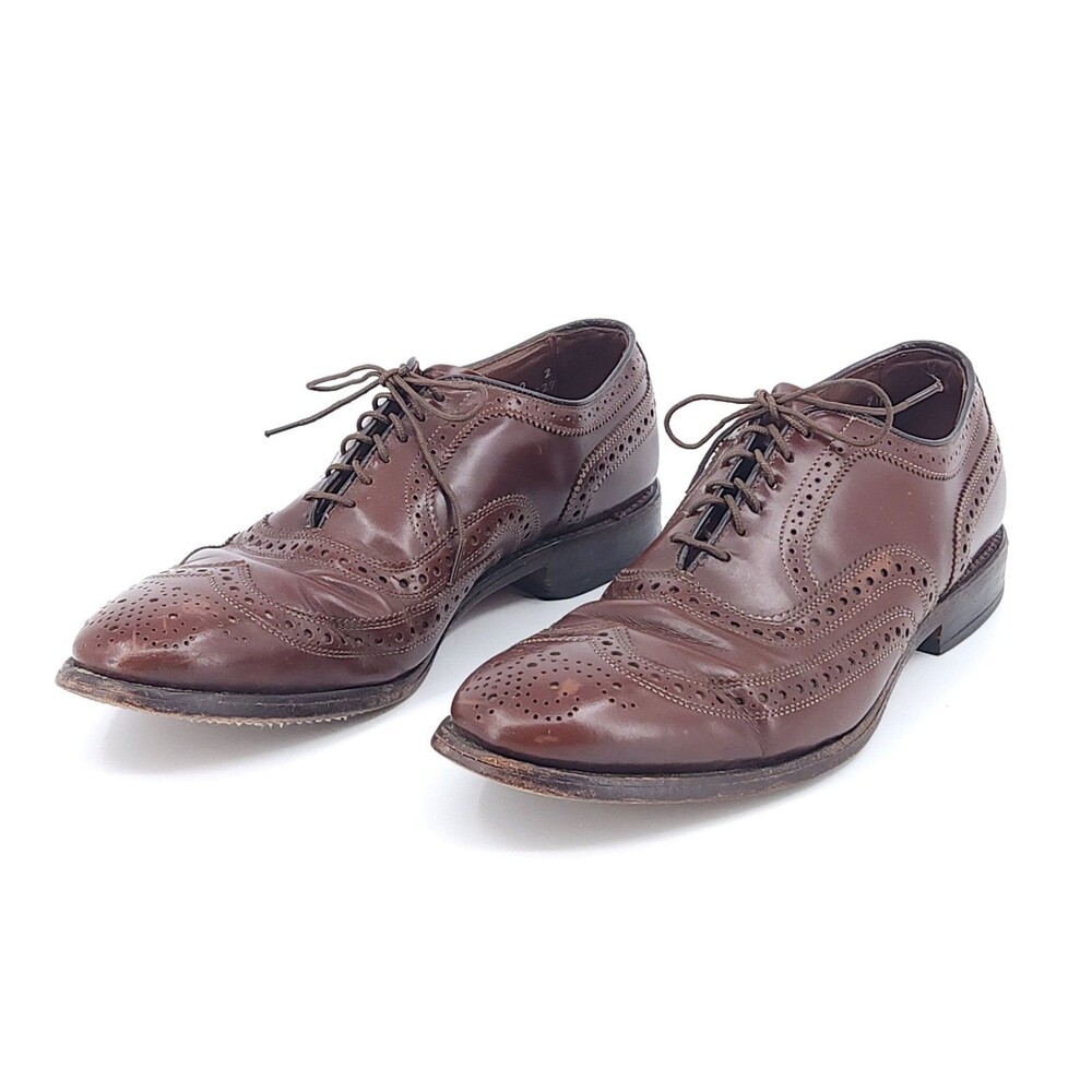 Allen Edmonds McAllister Wingtip Oxfords Men's 8 D Burgundy Leather Shoes 60600